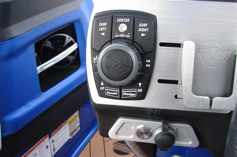 Slide: The Image of Control panel of 2017 Malibu Wakesetter 24 MXZ boat with surf settings. - 31