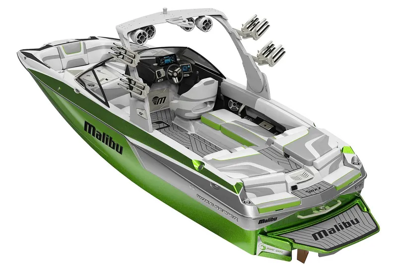 Slide: The Image of Manufacturer Provided Image: 2017 Malibu Wakesetter 24 MXZ boat, green and white, interior view. - 59