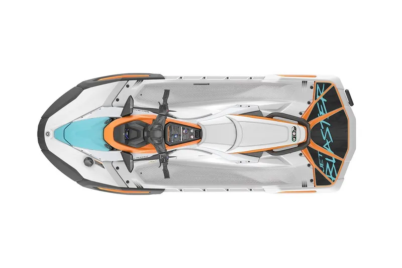 Slide: The Image of Manufacturer Provided Image: 2026 Yamaha WaveRunner JetBlaster LTD, top view, sleek design with vibrant accents. - 17
