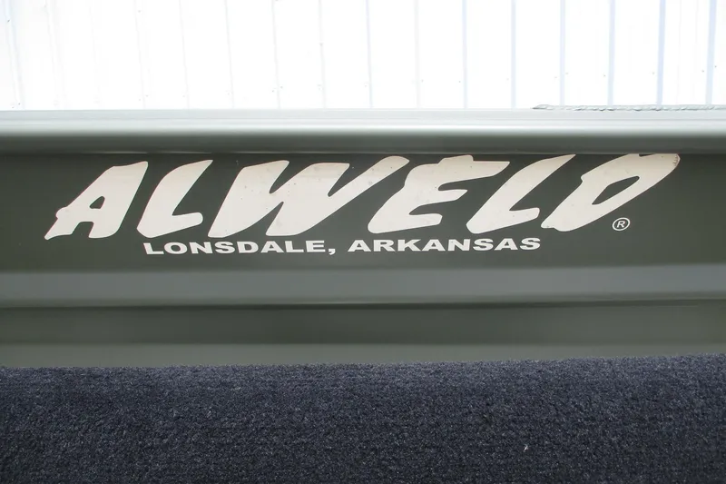 Slide: The Image of Alweld 1442 Flat Bottom boat, 2025 model, Lonsdale, Arkansas branding. - 8