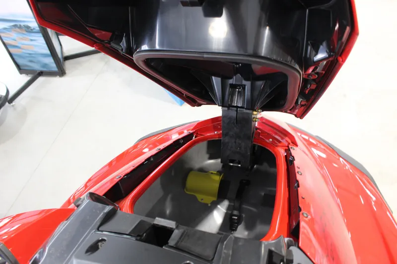 Slide: The Image of Open storage compartment of 2026 Yamaha WaveRunner GP SVHO, showcasing interior design. - 6