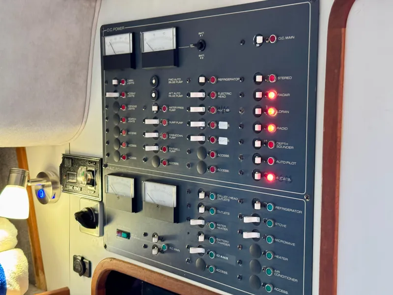Slide: The Image of Fusion stereo system on 1988 Tiara Yachts 3100 Open, displaying music track. - 24
