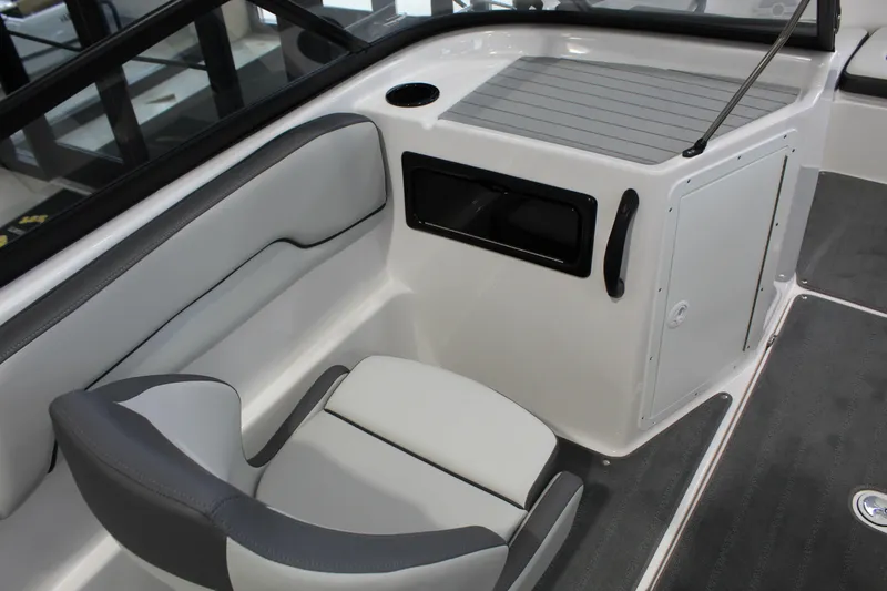 Slide: The Image of Interior of 2025 Yamaha Boats SX190, featuring sleek seating and modern design elements. - 4