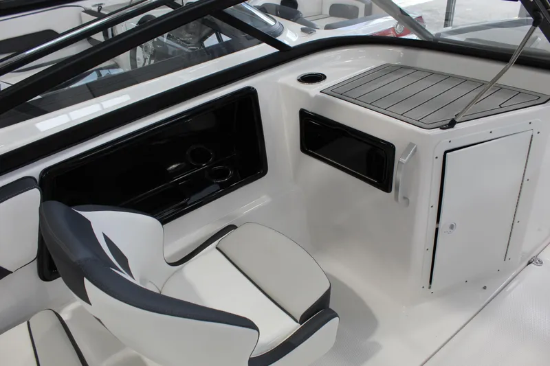 Slide: The Image of Interior of 2026 Yamaha Boats 195S, featuring sleek seating and modern design elements. - 6