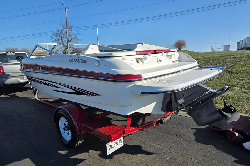 Slide: The Image of 2007 Glastron GT 205 Ski & Fish boat on trailer, parked outdoors. - 3