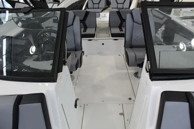 Slide: The Image of Interior view of 2026 Yamaha Boats 222XD, featuring sleek seating and modern design. - 9