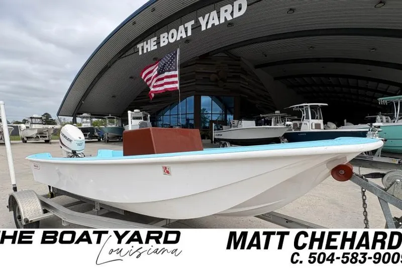 The Image of 1963 Boston Whaler 16 boat on trailer at The Boat Yard, Louisiana. - 0