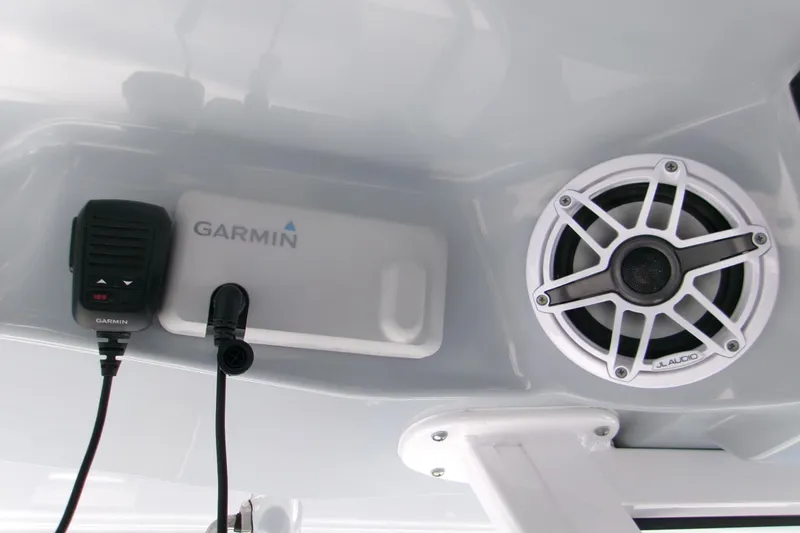 Slide: The Image of 2022 Sportsman Open 322 Center Console with Garmin and JL Audio equipment. - 17