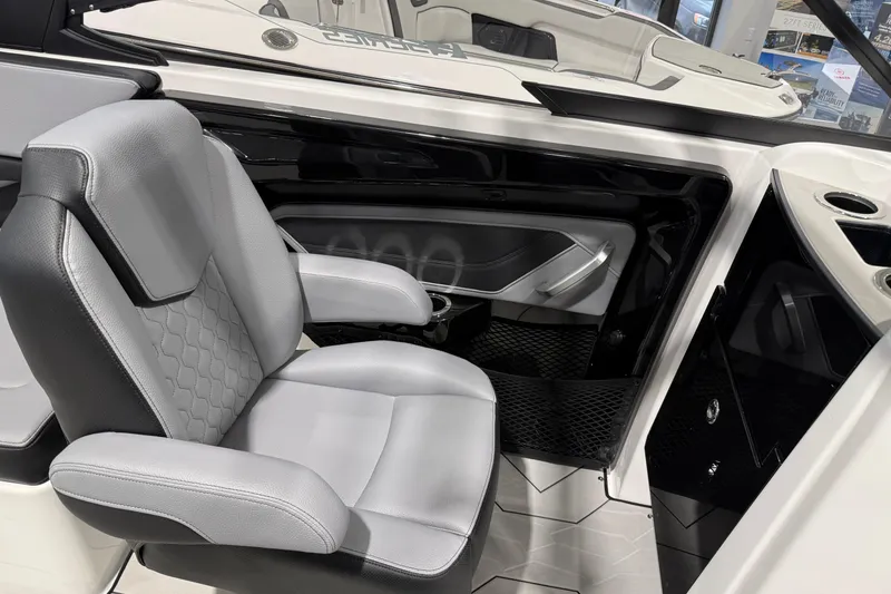 Slide: The Image of Luxury seating in 2026 Yamaha Boats 255XE, featuring sleek design and modern amenities. - 22