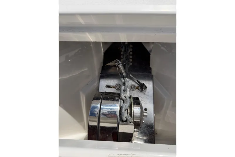 Slide: The Image of Anchor chain mechanism on a 2022 Seapro 239 DLX boat. - 13