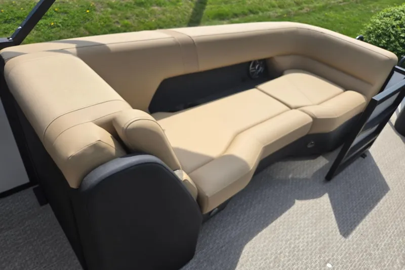 Slide: The Image of Luxurious beige seating on 2026 Evotti 523QL boat, featuring plush upholstery and modern design. - 23