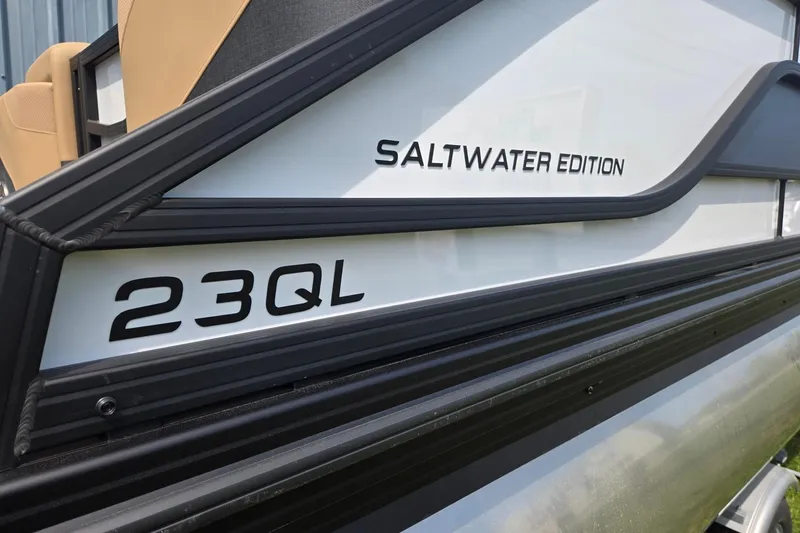 Slide: The Image of 2026 Evotti 523QL Saltwater Edition boat, close-up of model name and design. - 40