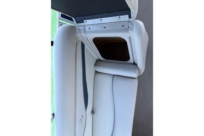 Slide: The Image of 2017 Bennington 21 SLX boat seat with storage compartment open. - 36