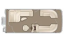 Slide: The Image of Manufacturer Provided Image: Top view of 2017 Bennington 21 SLX boat layout with seating arrangement. - 42