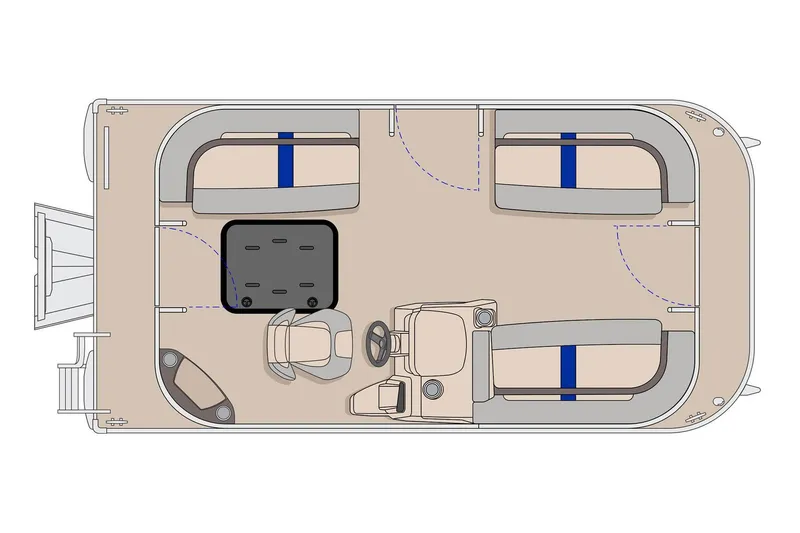 Slide: The Image of Manufacturer Provided Image: Top view layout of 2026 Princecraft Brio Electric 17 pontoon boat. - 4
