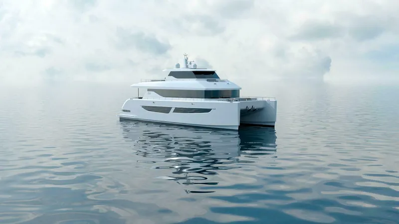 Slide: The Image of Luxurious ILIAD 75 yacht cruising on calm ocean waters, 2026 model. - 3
