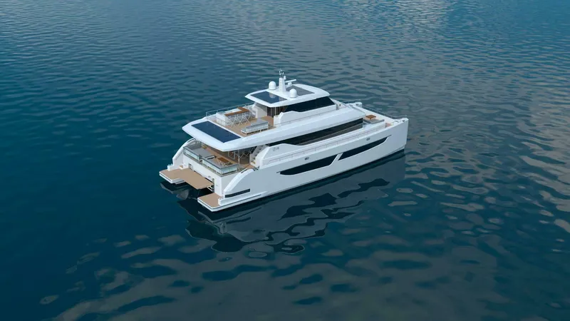 Slide: The Image of Luxury ILIAD 75 yacht cruising on calm blue waters, 2026 model. - 4