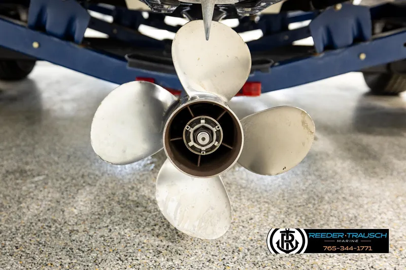 Slide: The Image of Propeller of a 2003 Sea Ray 200 Bow Rider boat on a trailer. - 57