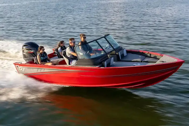 Slide: The Image of Manufacturer Provided Image: 2026 G3 Angler V18 FS boat cruising on water with passengers. - 11