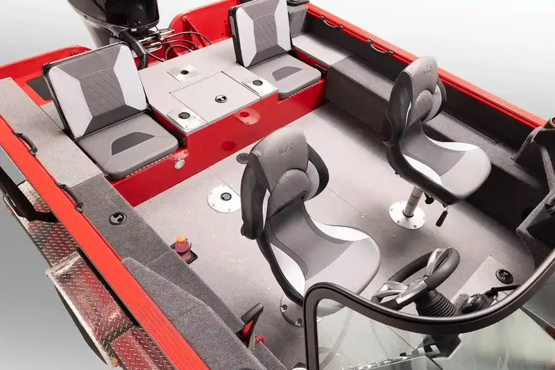 Slide: The Image of Manufacturer Provided Image: 2026 G3 Angler V18 FS boat interior with seating and steering console. - 16