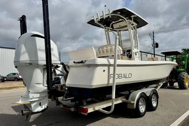 Slide: The Image of 2017 Robalo 246 Cayman boat on trailer with Yamaha outboard motor. - 4