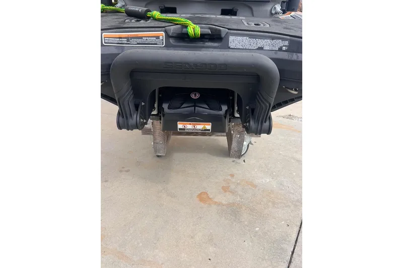 Slide: The Image of 2022 Sea-Doo FishPro Sport 170 rear view on concrete surface. - 10