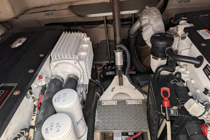 Slide: The Image of Engine compartment of a 2008 Formula 40 Performance Cruiser, showcasing mechanical components. - 32