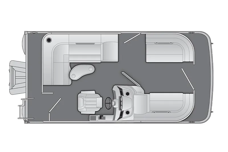 Slide: The Image of Manufacturer Provided Image: Top view layout of 2026 Bennington 16 S L-Bench pontoon boat. - 12