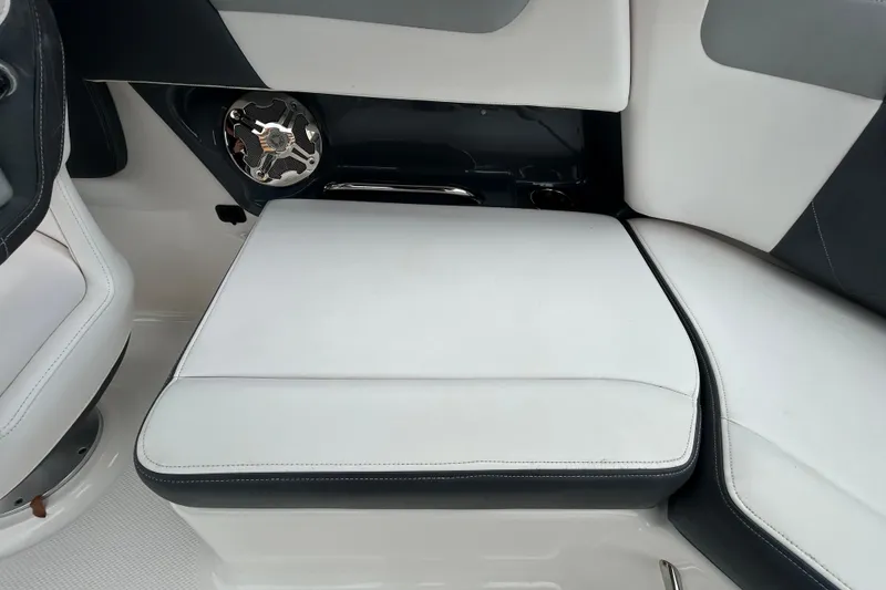 Slide: The Image of 2020 Chaparral 230 Suncoast boat interior seating with speaker detail. - 68
