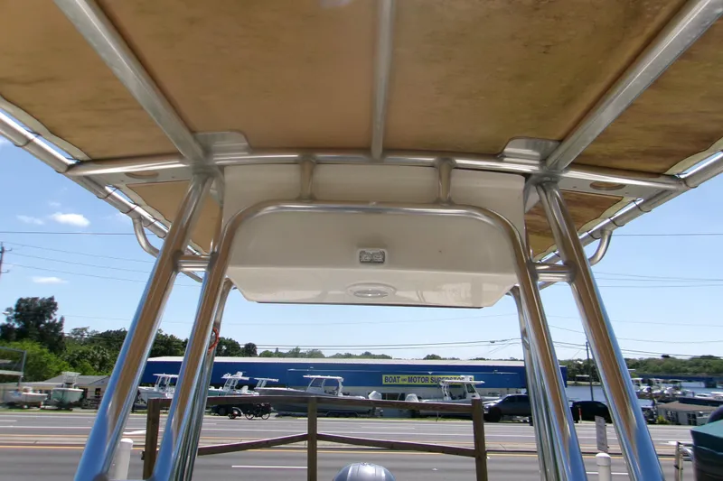 Slide: The Image of 2020 Key West 203 FS boat canopy and frame, viewed from below. - 17