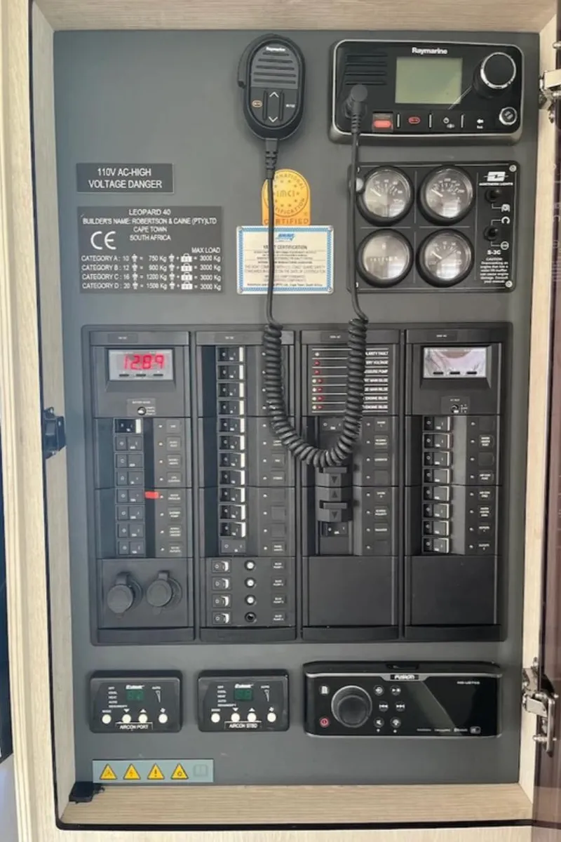 Slide: The Image of Electrical control panel of a 2018 Leopard 40. - 17