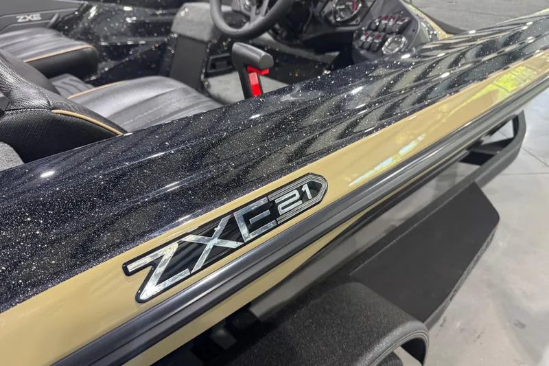 Slide: The Image of 2026 Skeeter ZXE21 boat interior with sleek design and modern dashboard controls. - 2