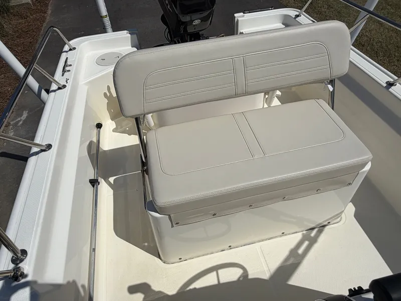 Slide: The Image of Interior view of the 2024 Boston Whaler 150 Montauk boat. - 6