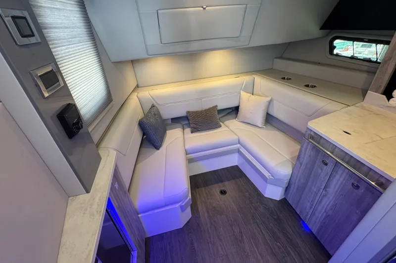 Slide: The Image of Luxurious interior of 2024 Formula 380 Super Sport Crossover OB with plush seating and modern design. - 29