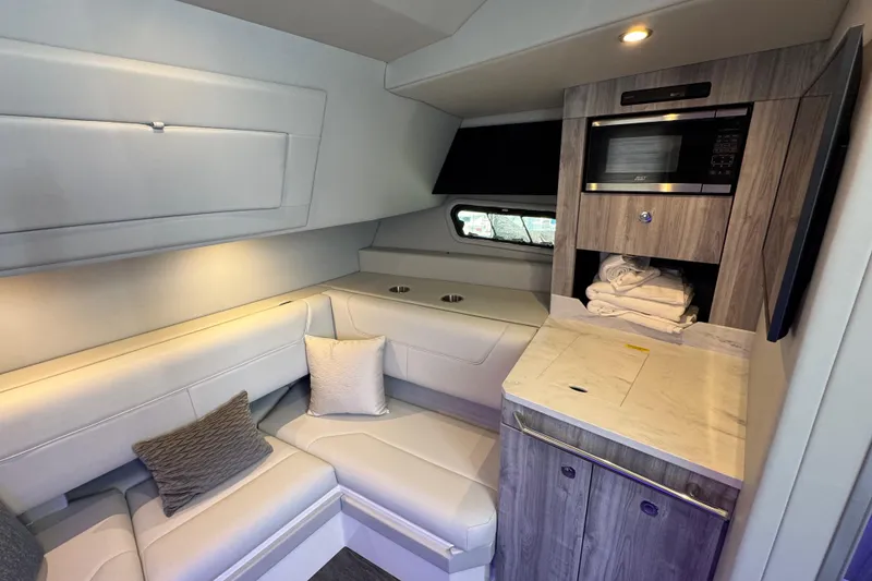 Slide: The Image of Luxurious interior of 2024 Formula 380 Super Sport Crossover OB with modern amenities. - 31