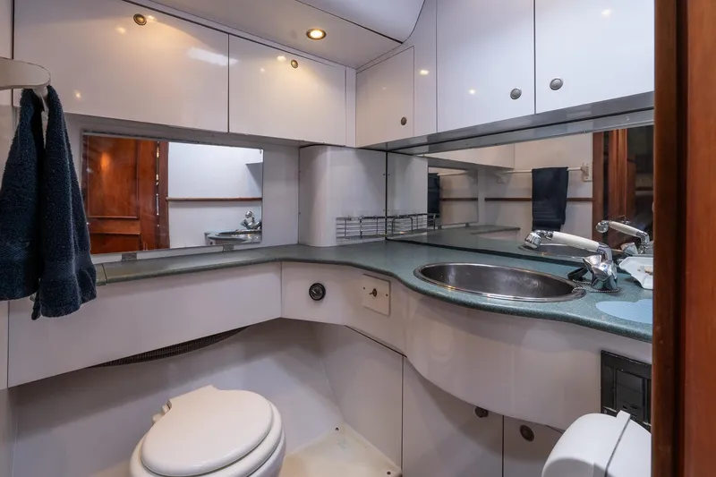 Slide: The Image of Luxurious bathroom in 2001 Kanter Bougainvillea 62 yacht with modern fixtures and sleek design. - 17