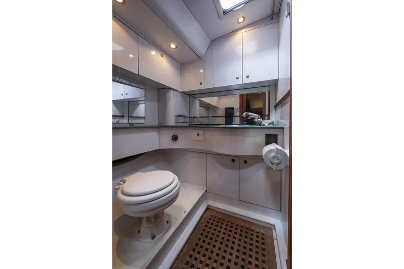 Slide: The Image of Luxurious bathroom interior of 2001 Kanter Bougainvillea 62 yacht with modern fixtures. - 18