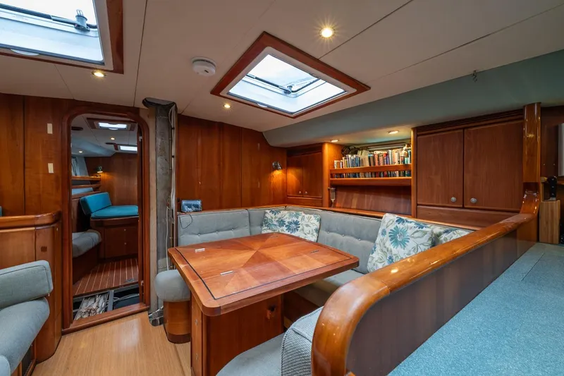 Slide: The Image of Luxurious interior of 2001 Kanter Bougainvillea 62 yacht with wood paneling and cozy seating. - 28