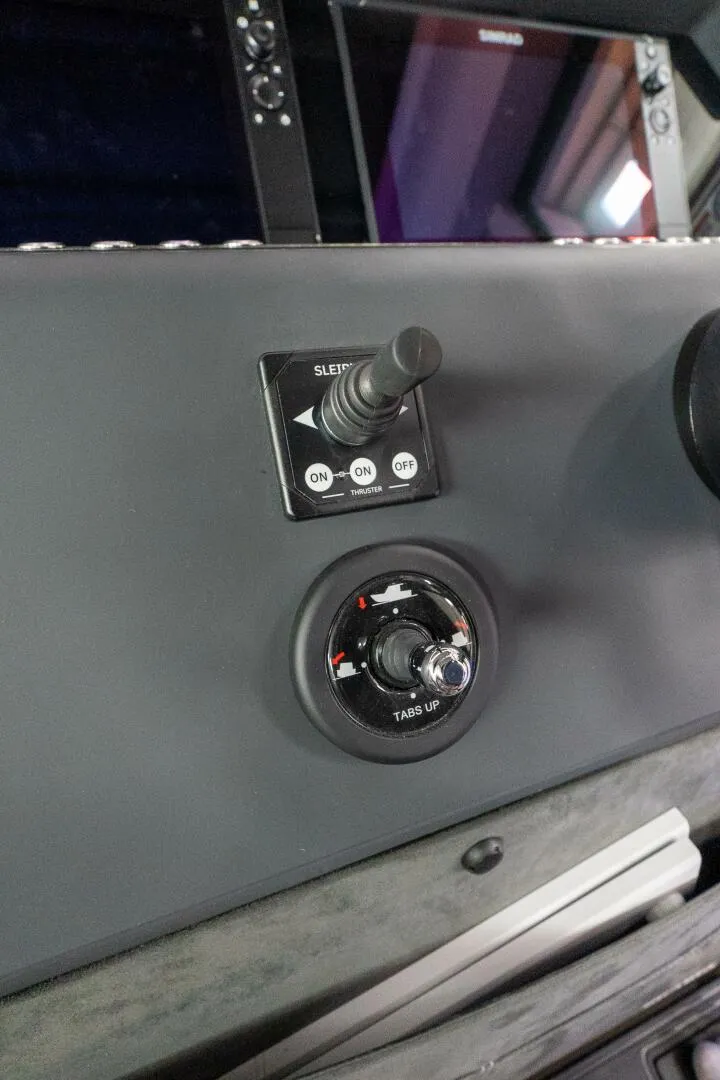 Slide: The Image of Control panel of 2024 Axopar 37 Cross Cabin XC boat. - 28