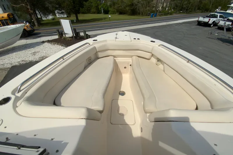 Slide: The Image of 2017 Grady-White Freedom 307 boat interior with spacious seating and sleek design. - 34