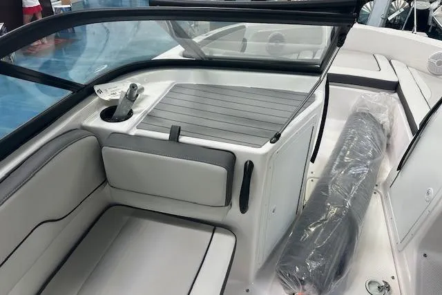 Slide: The Image of 2025 Yamaha Boats AR190 interior with sleek seating and modern design. - 7