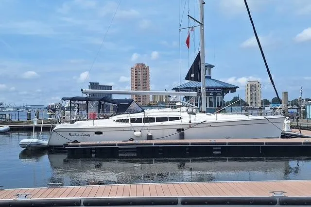 The Image of Sailboat docked at marina, Hunter Aft Cockpit 50, 2011 model. - 0