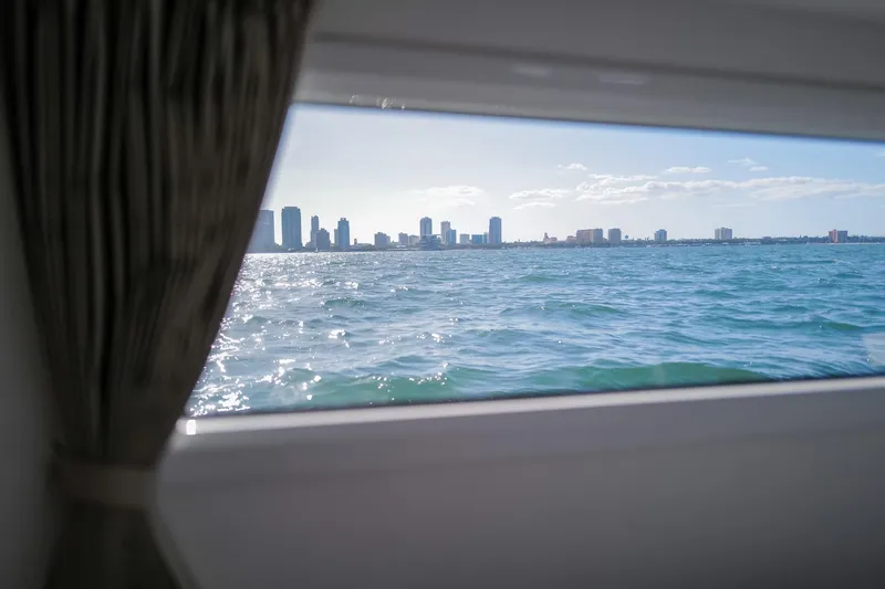 Slide: The Image of View of city skyline through Lagoon 42 yacht window, 2018 model. - 35