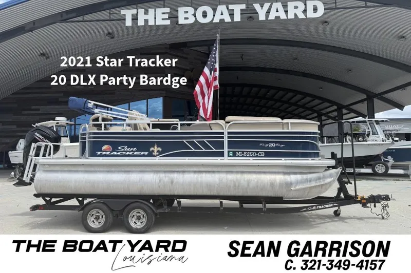 The Image of 2021 Sun Tracker Party Barge 20 DLX pontoon boat at The Boat Yard. - 0