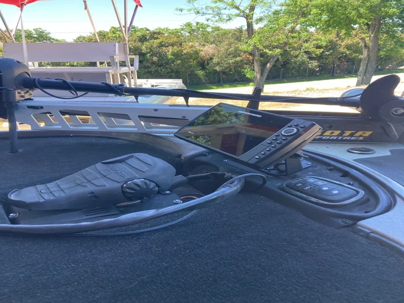 Slide: The Image of Nitro Z 9 with 250HP Mercury Pro XS and tandem axle trailer 2013 - 14