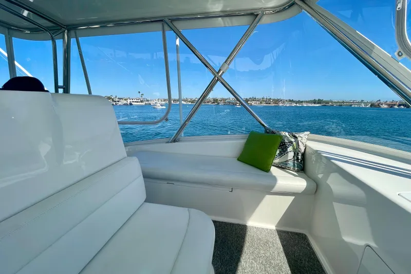 Slide: The Image of Interior view of 2006 Cabo 40 Flybridge yacht with ocean backdrop. - 63