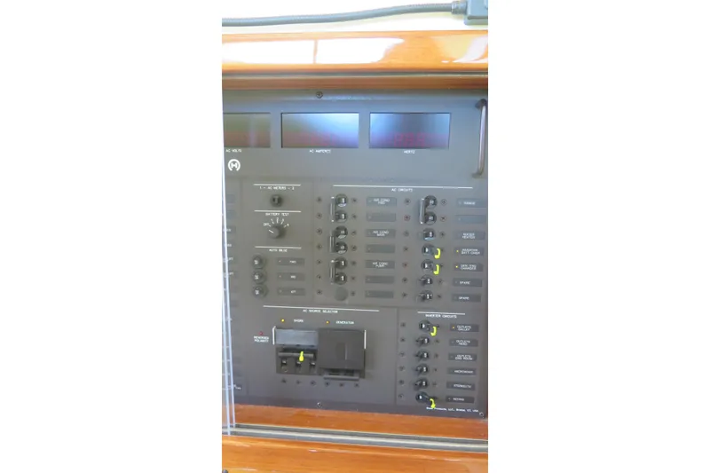 Slide: The Image of Electrical control panel on a 2007 Hinckley Talaria 40 yacht. - 35