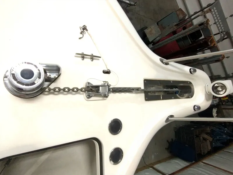 Slide: The Image of Anchor windlass and chain on a 2001 Tiara Yachts 3800 Open. - 12
