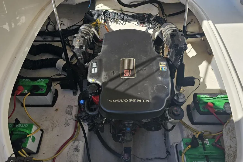 Slide: The Image of Engine compartment of 2010 Chaparral 276 SSX with Volvo Penta 8.1 Gi engine. - 111