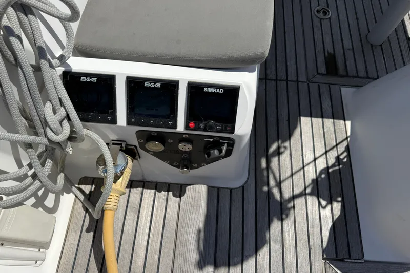 Slide: The Image of Control panel on 2008 Beneteau First 50 yacht with B&G and Simrad displays. - 8